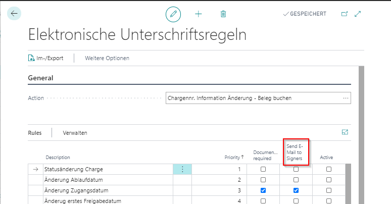 E-mail an Unterschreibenden senden