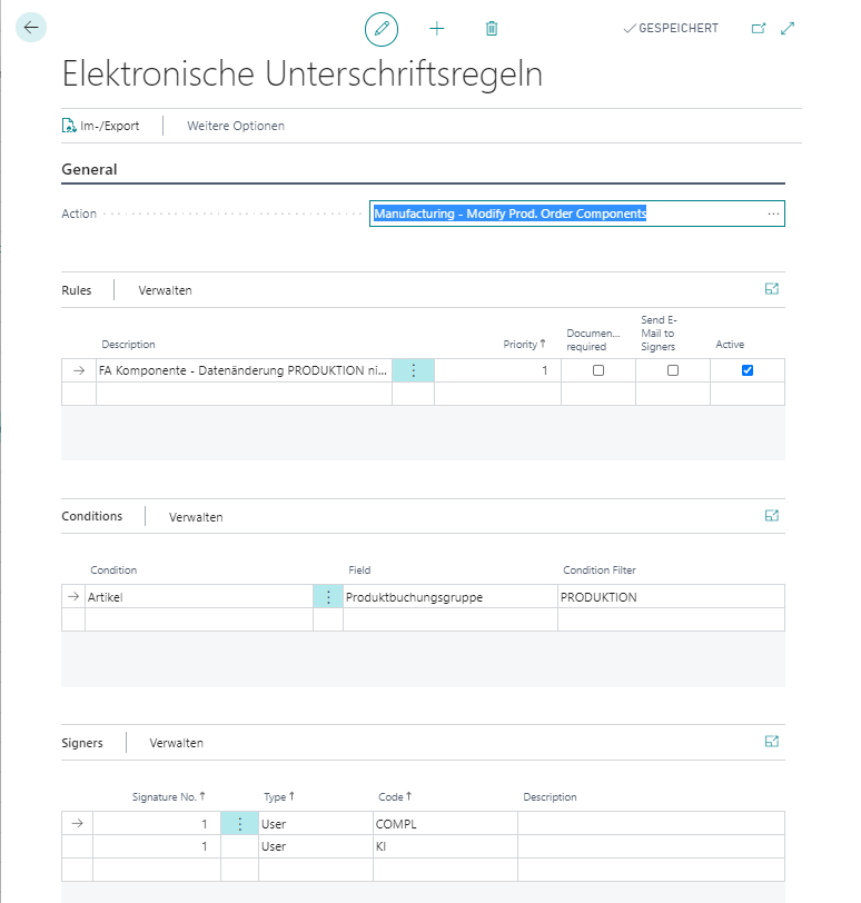 Elektr. Unterschriftsregel - Beispiel