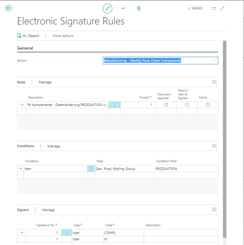 Electronic signature rule - example