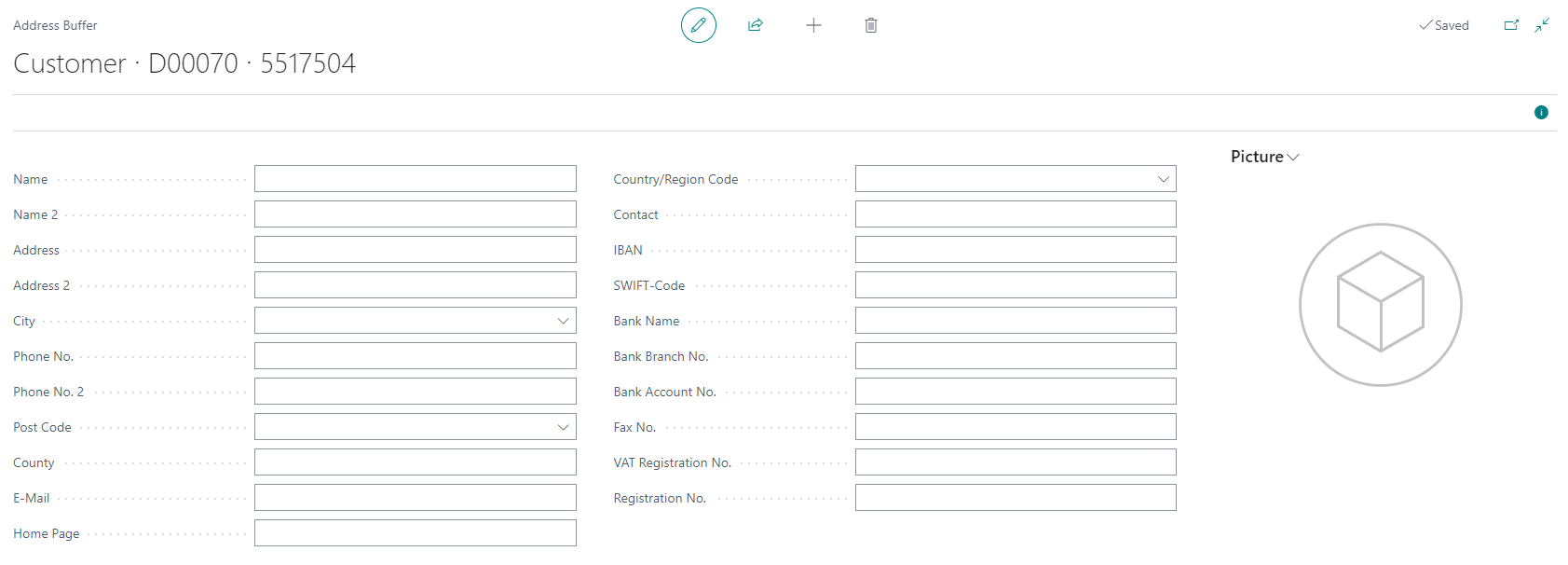 CD customer-specific setup register report data