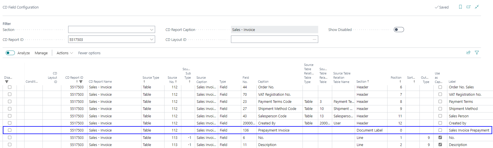 CD document label with condition 1