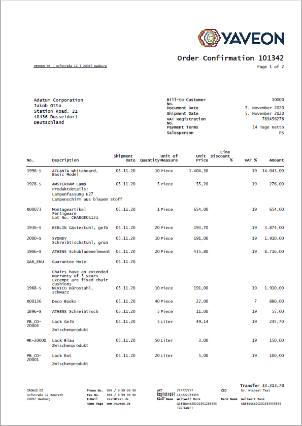 Order Confirmation SYS_SMALLHDR Page 1