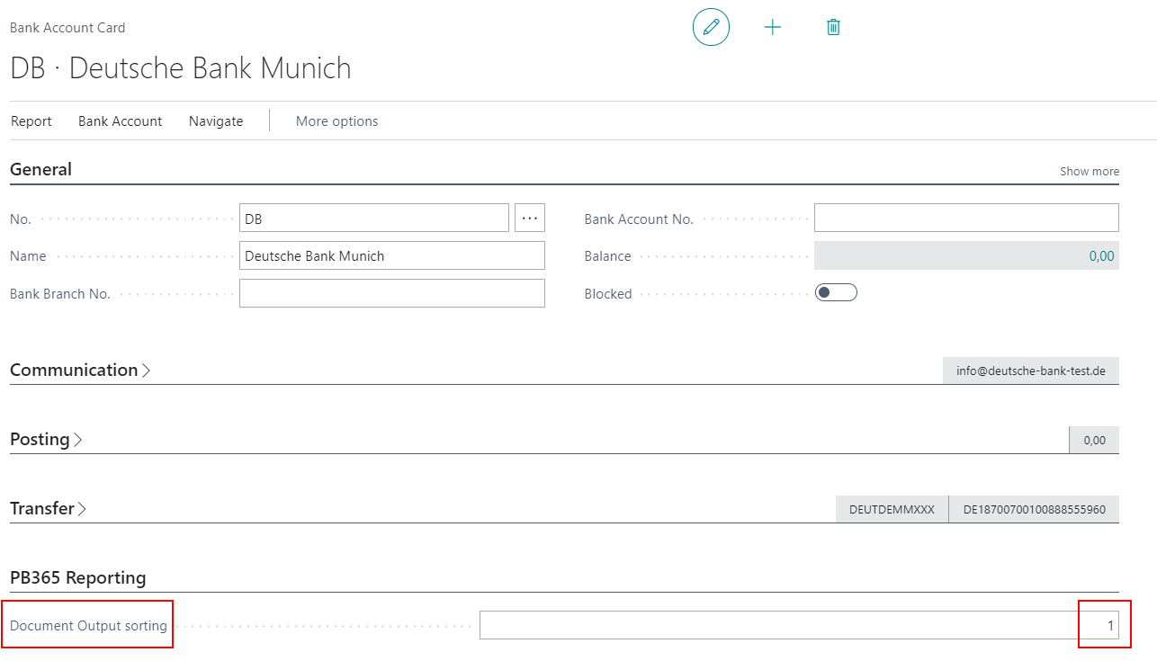 CD Bank Account Example 1