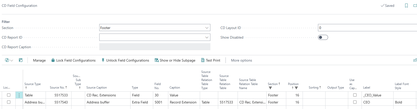 CD Fields Configurator