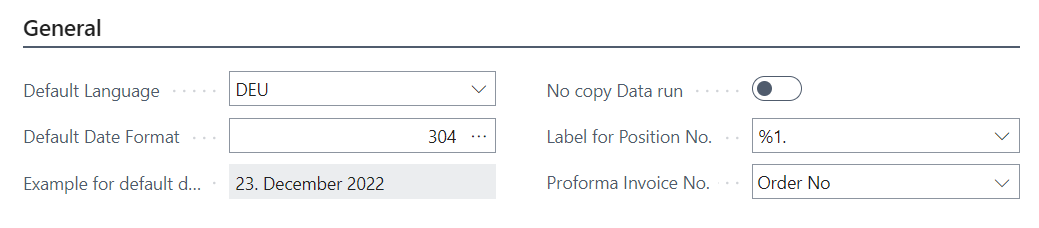 Setup General Tab