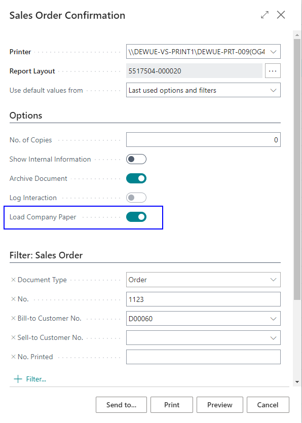 CD load company paper dialog
