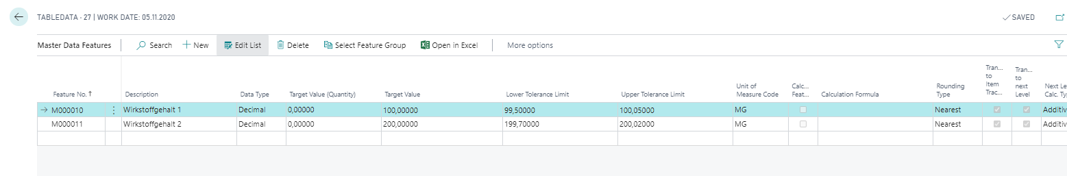 Master Data Features