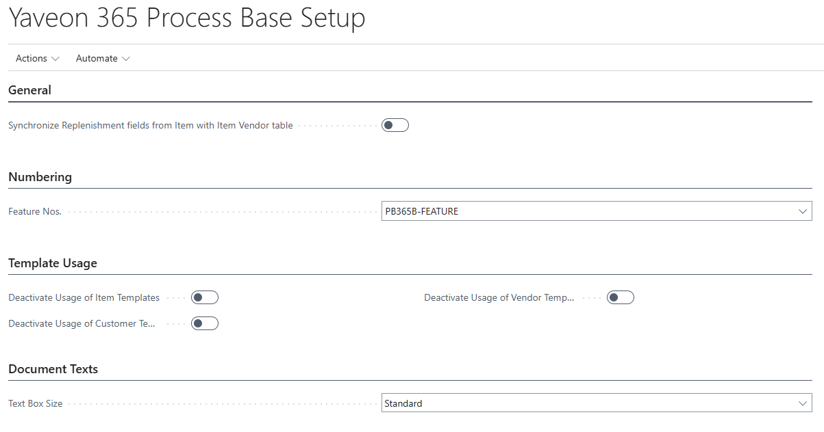 Process Base Setup