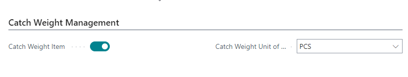 Catch Weight Unit of Measure Code