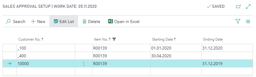 Sales Approval Setup
