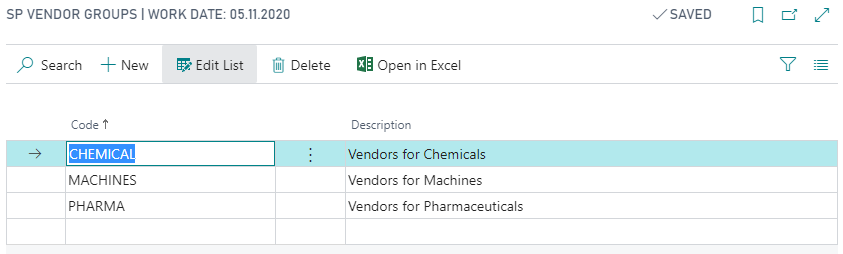 Yaveon 365 SP Vendor Groups