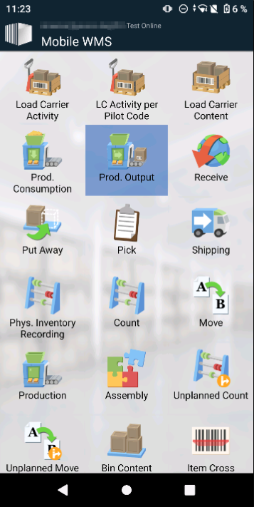 Production Output Dialog