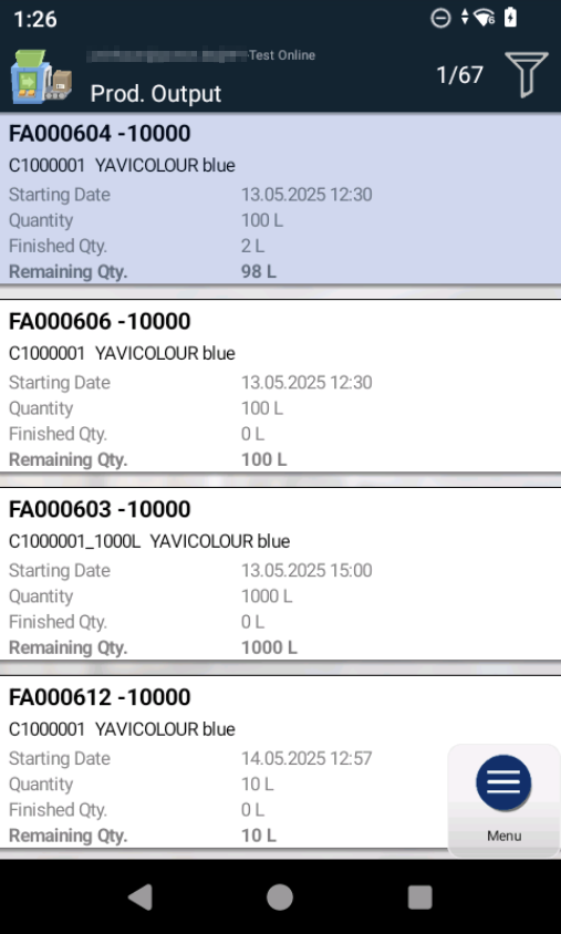Production Order Lines Overview