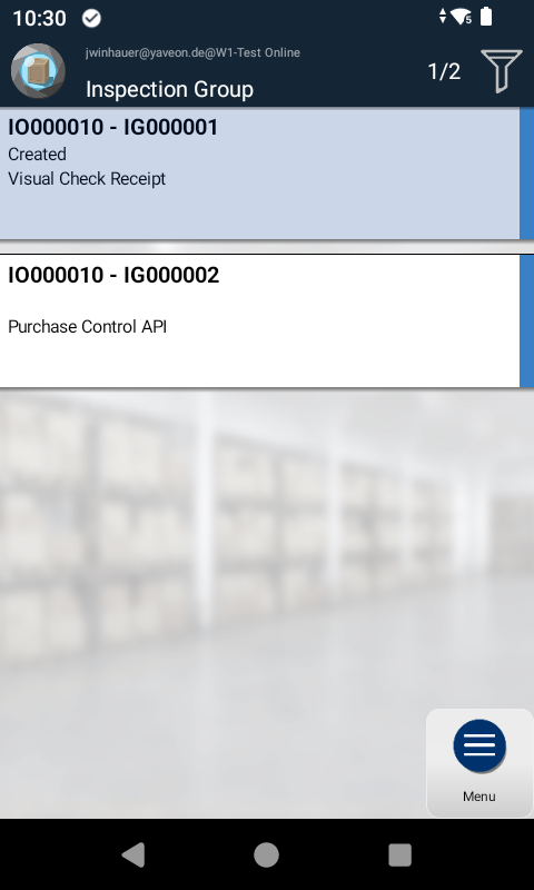 Inspection Groups Overview Scanner