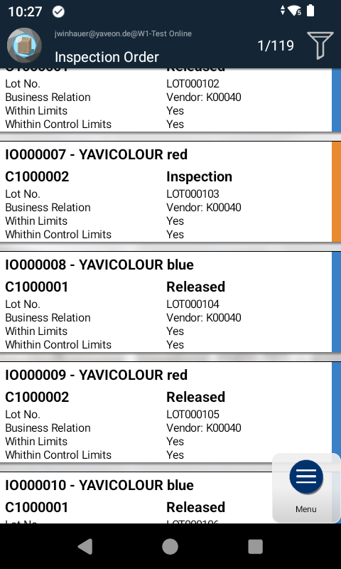 Inspection Order Overview Scanner