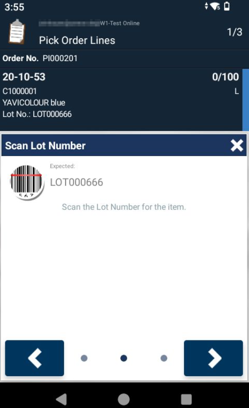 pick registration item label