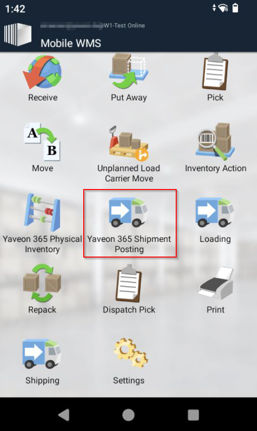 Shipment Posting menu icon