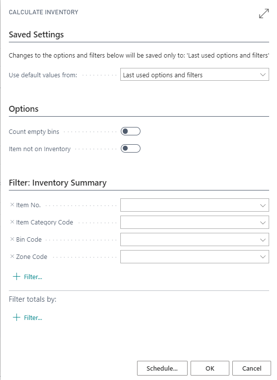 Calculate inventory