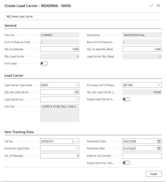 Create load carrier