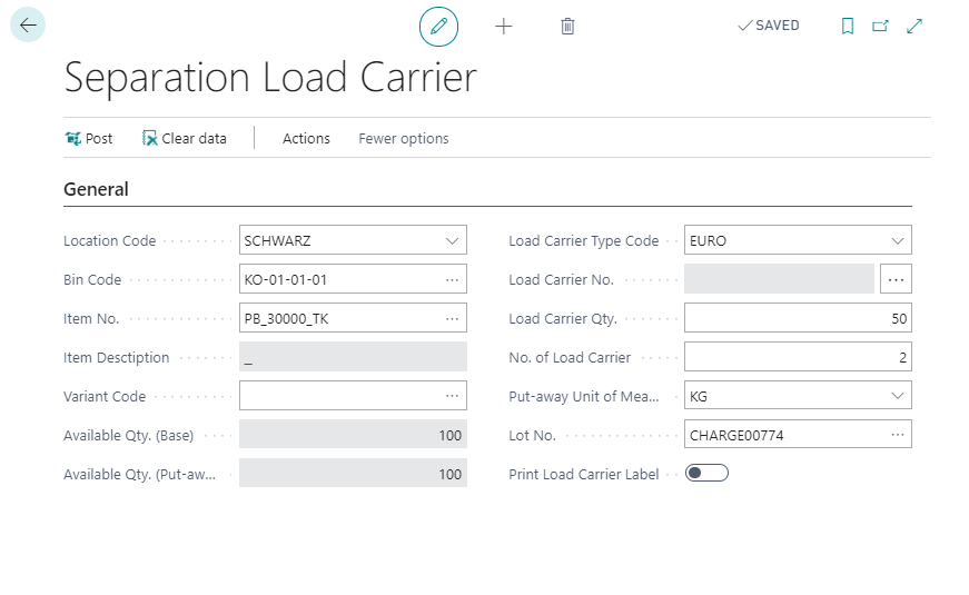 Separation load carrier