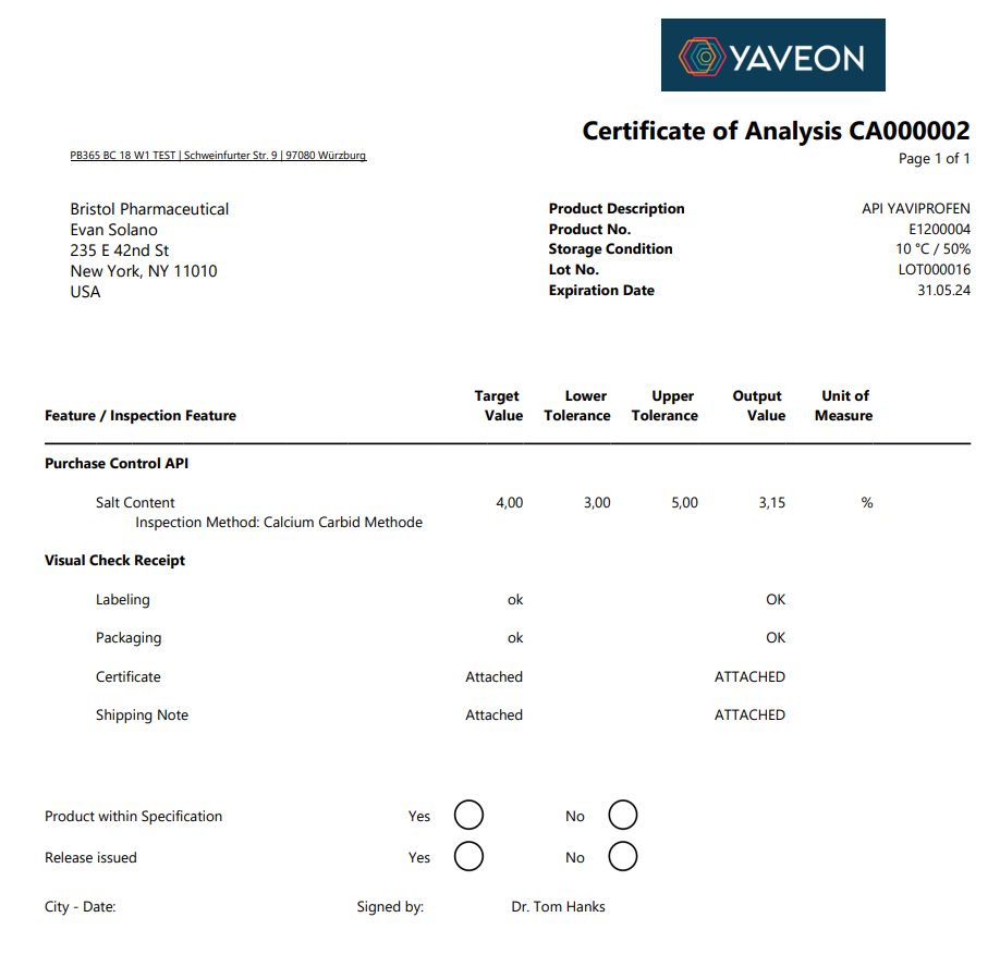 CD CoA Example 1
