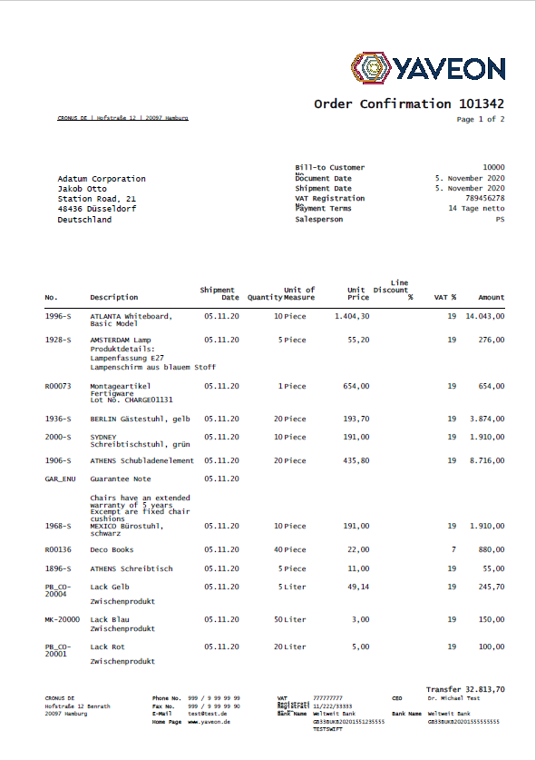 Order Confirmation SYS_BIGHDR Page 1