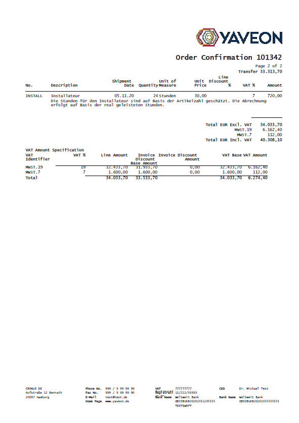 Order Confirmation SYS_RIGHTADDRHDR Page 2