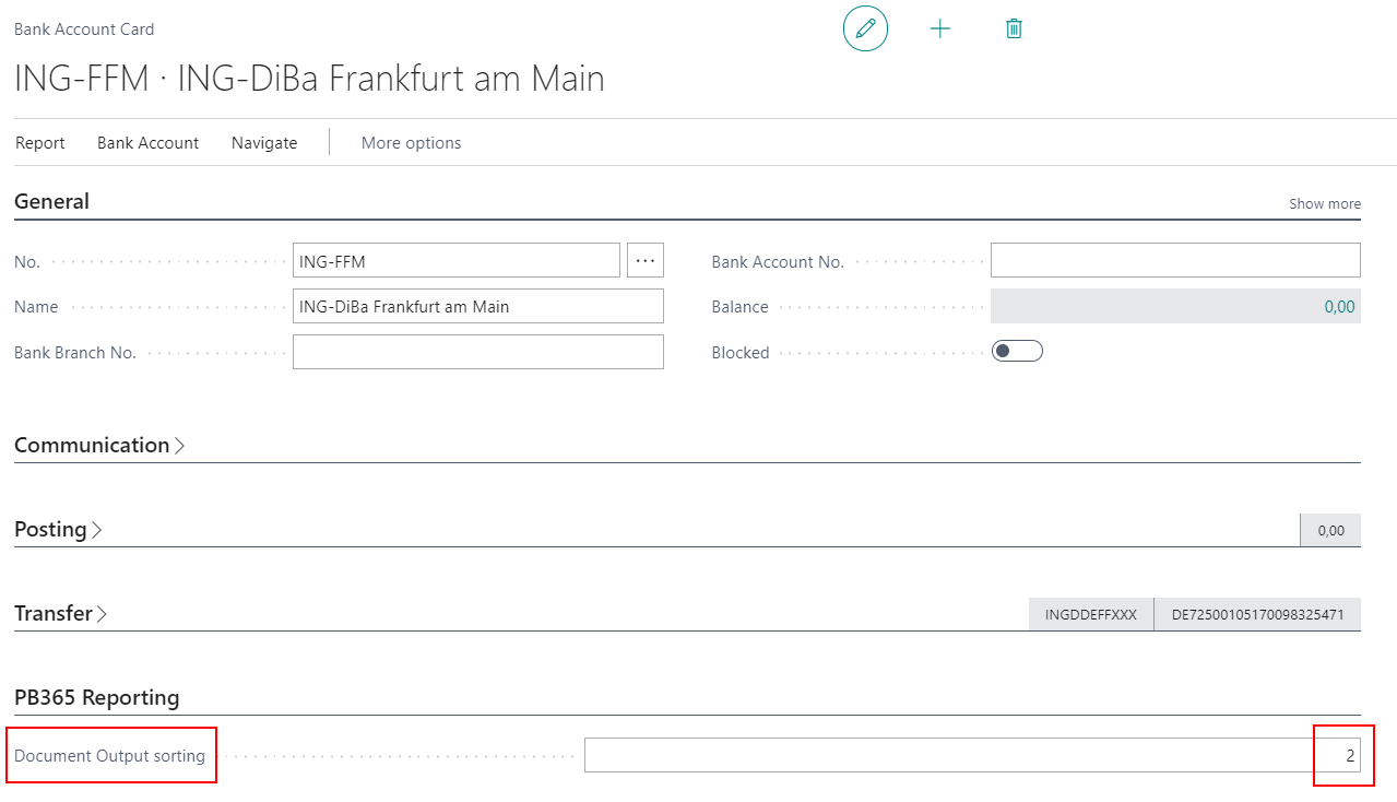 CD Bank Account Example 2