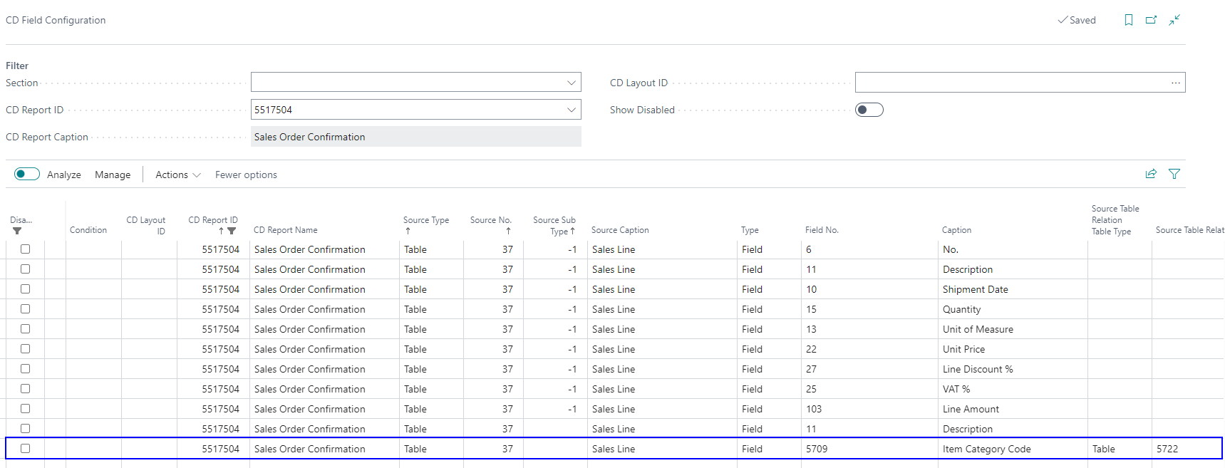 CD line extension field setup 1