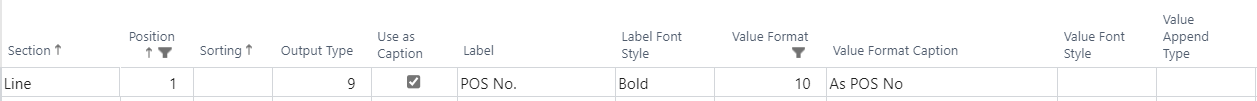 Setup POS No. in CD Field Configurator