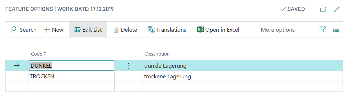 Feature Options