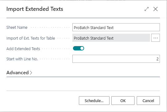 Import Extended Texts