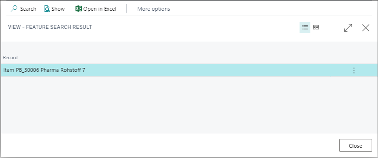 Result Feature Seach