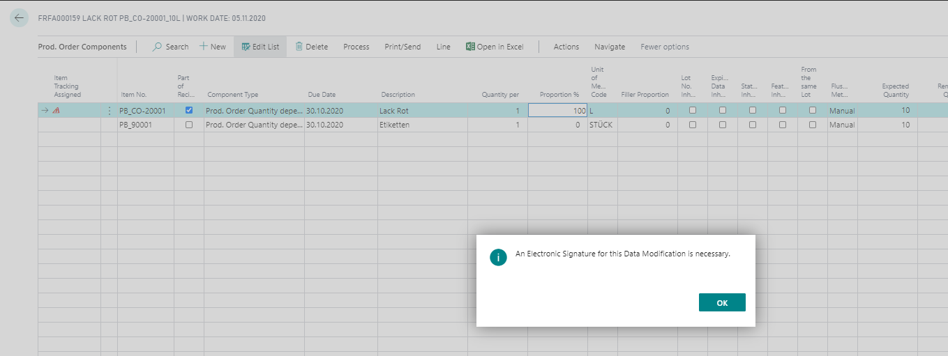 Message electronic signature