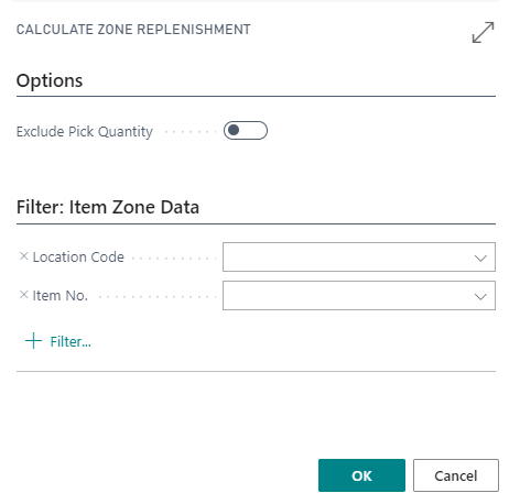 Calculate zone replenishment