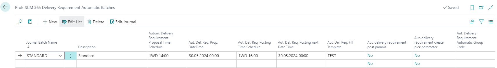 Liefervorschlag Automatik Vorlagen
