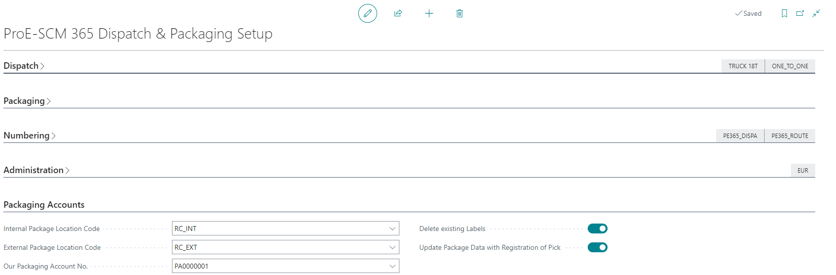 Versand & Verpacken Einrichtung Package Accounts